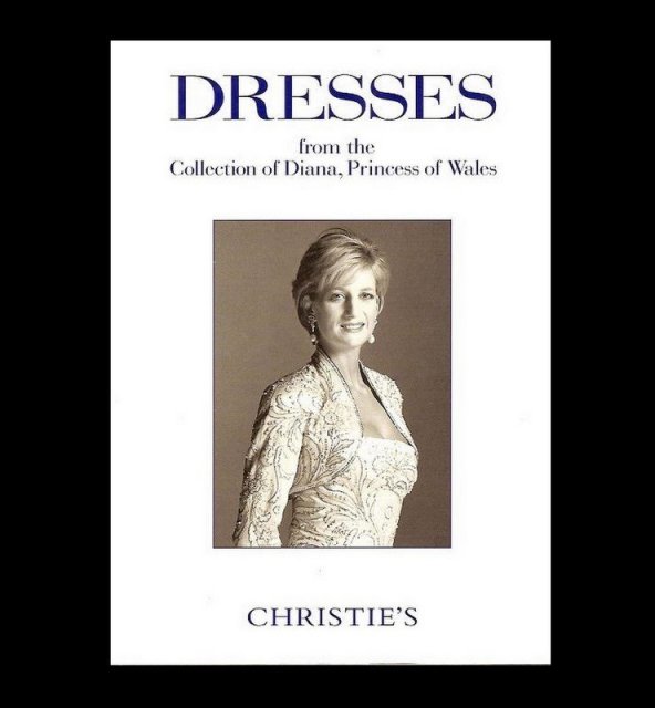 PRINCESS DIANA CHRISTIE'S AUCTION CATALOG DRESSES H/C WITH ORIGINAL CARRIER BAG 