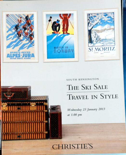 IH CHRISTIE'S SOUTH KENSINGTON THE SKI AND TRAVEL POSTERS & STEAMER TRUNKS  & LUGGAGE INCLUDING 19 LOUIS VUITTON SALE CODE 8174
